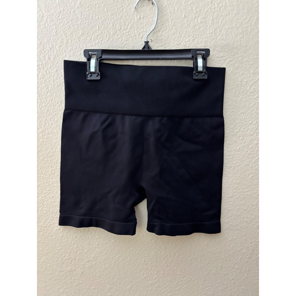 Zyia Active Womens Black High Waisted Seamless Biker Shorts Size Large A1071